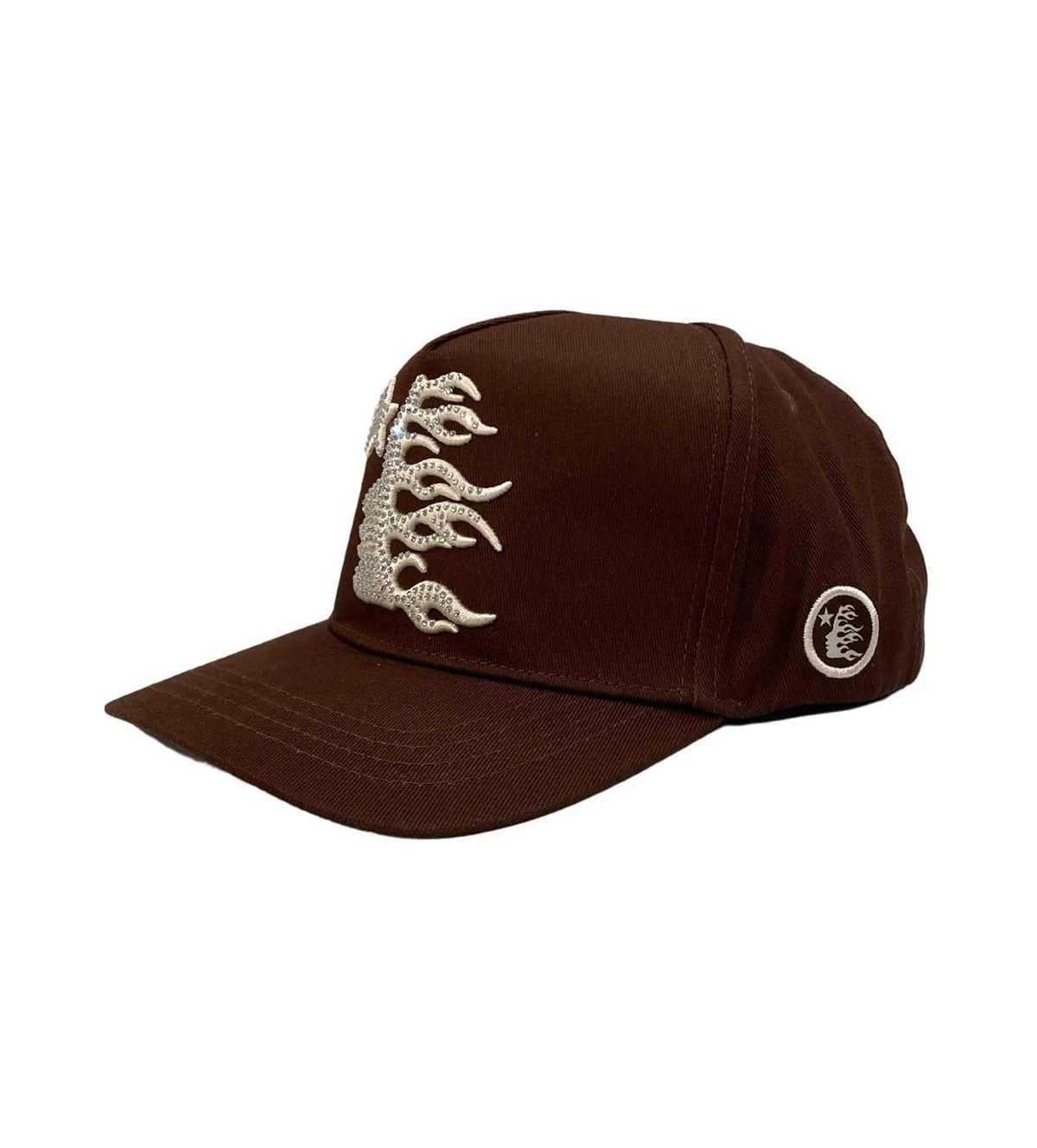 Hellstar OG Logo Hat Rhinestone Brown (Snapback)
